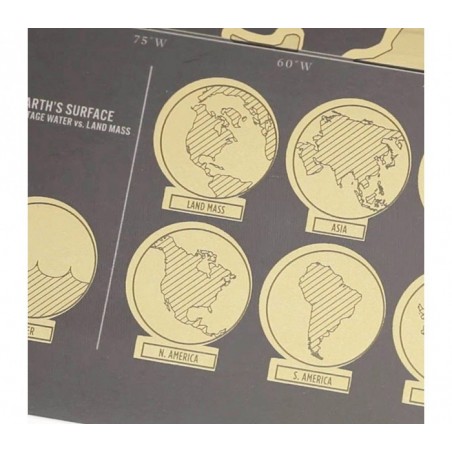 182207 Carte du monde deluxe noir 82 x 58 cm grattez les endroits visités