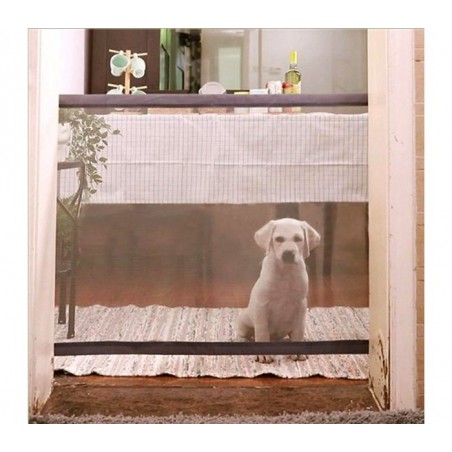 182788 Barrière semi-rigide pour animaux domestiques 180 x 72 cm accroches mural