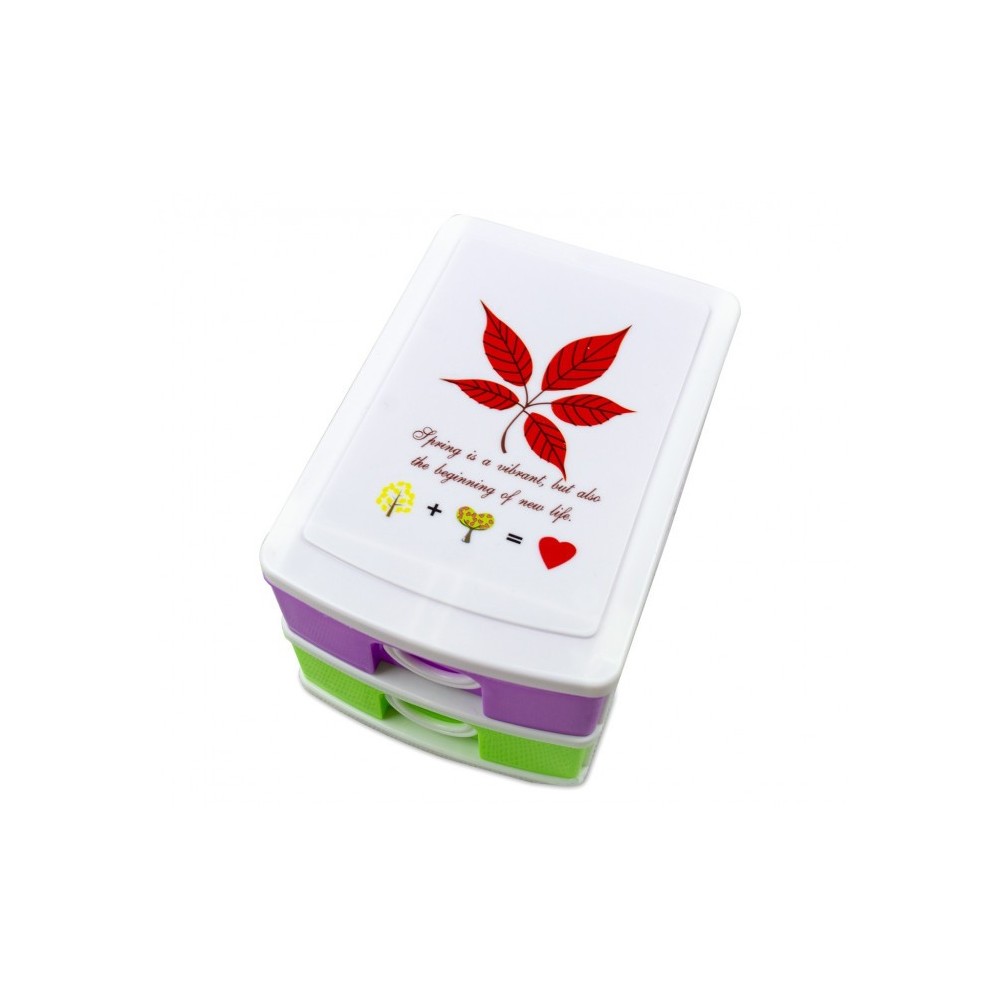 mini tour de rangement multicouleur  2 tiroirs  WELKHOME  9x13x8 cm