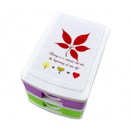 mini tour de rangement multicouleur  2 tiroirs  WELKHOME  9x13x8 cm