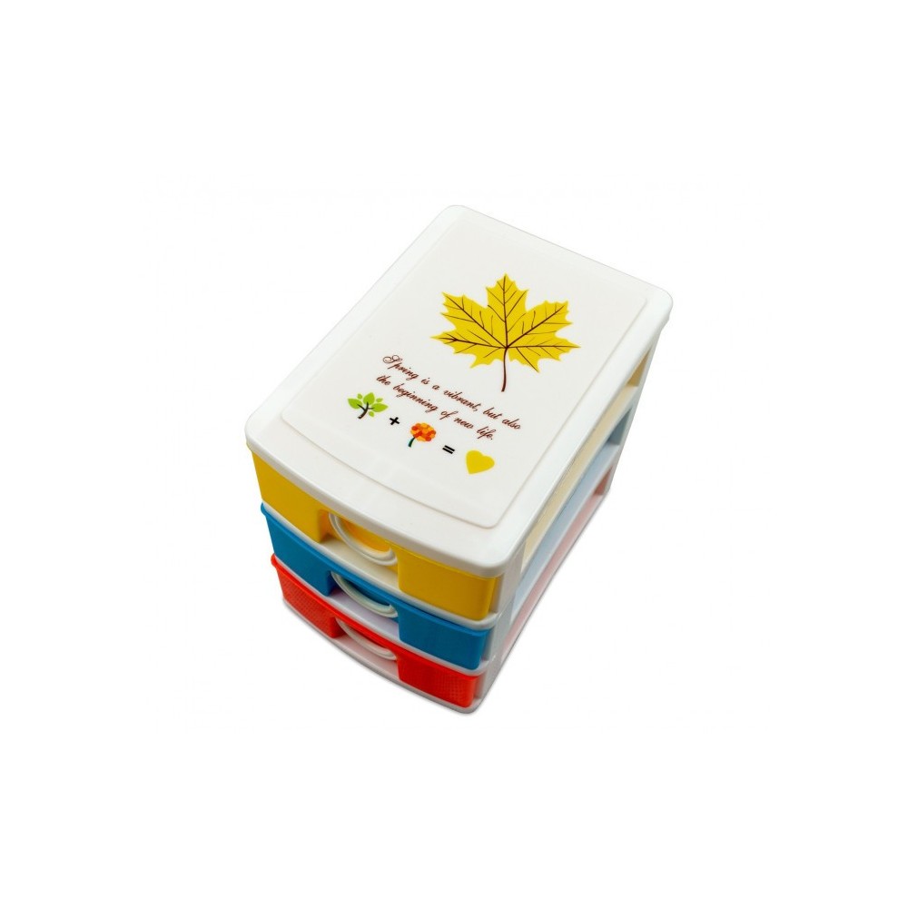 391594 mini tour de rangement multicouleur  3 tiroirs  WELKHOME   9x13x11.5 cm