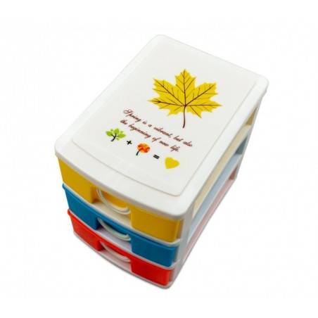 391594 mini tour de rangement multicouleur  3 tiroirs  WELKHOME   9x13x11.5 cm 391594 mini tour de rangement multicouleur  3 tiroirs  WELKHOME   9x13x11.5 cm