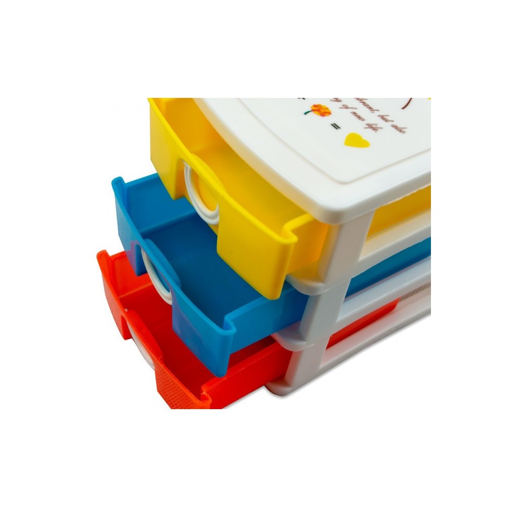 391594 mini tour de rangement multicouleur  3 tiroirs  WELKHOME   9x13x11.5 cm