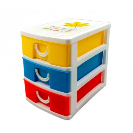 391594 mini tour de rangement multicouleur  3 tiroirs  WELKHOME   9x13x11.5 cm 391594 mini tour de rangement multicouleur  3 tiroirs  WELKHOME   9x13x11.5 cm