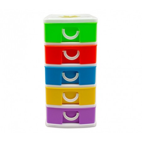 391617  mini tour de rangement multicouleur  5 tiroirs  WELKHOME  9x13x18.5 cm