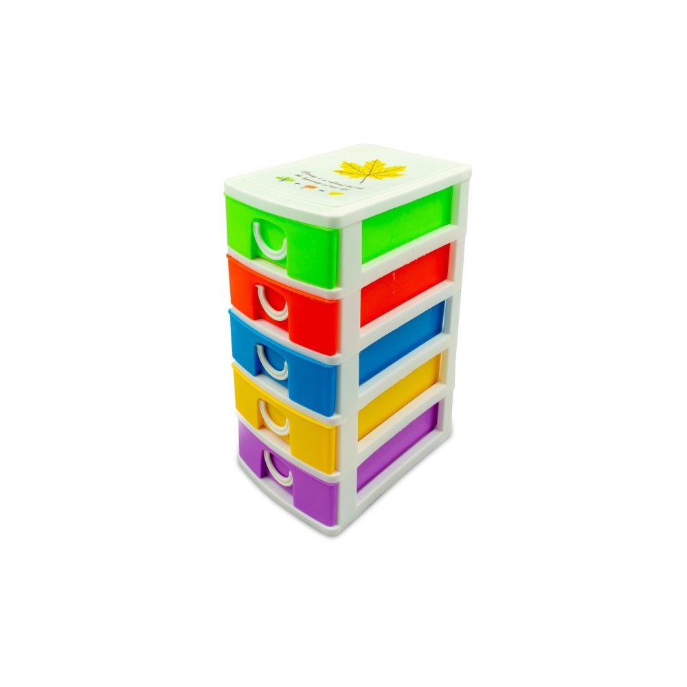 391617  mini tour de rangement multicouleur  5 tiroirs  WELKHOME  9x13x18.5 cm