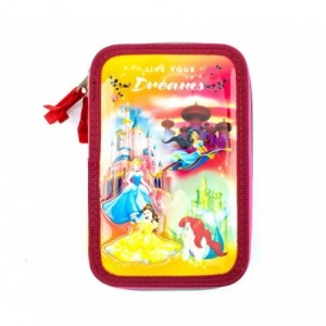 455579  Trousse  Matériels 3 compartiments 43pcs SCUOLA Princess LIVE YOUR DREAM