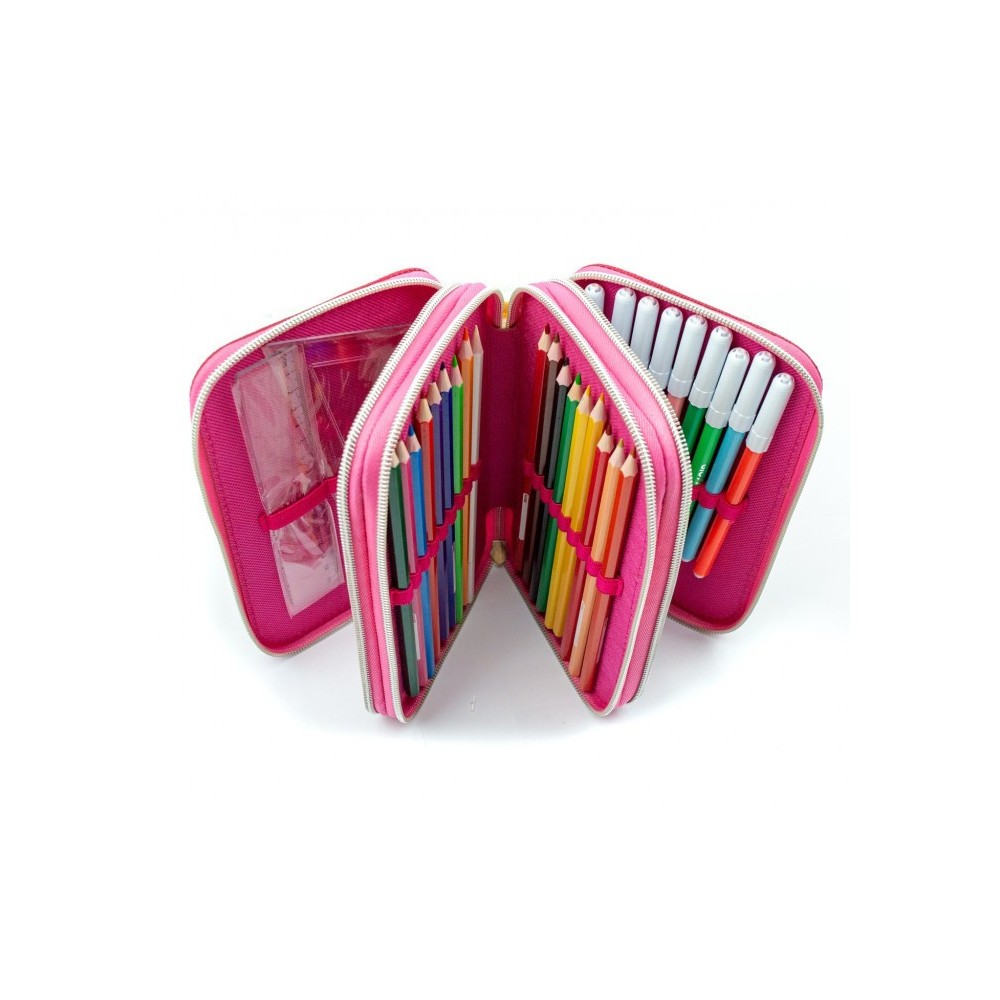 455579  Trousse  Matériels 3 compartiments 43pcs SCUOLA Princess LIVE YOUR DREAM