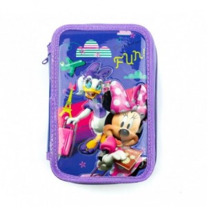 455593 Trousse + Matériels 3 compartiments 43pcs SCUOLA Disney MINNIE PAPERINA
