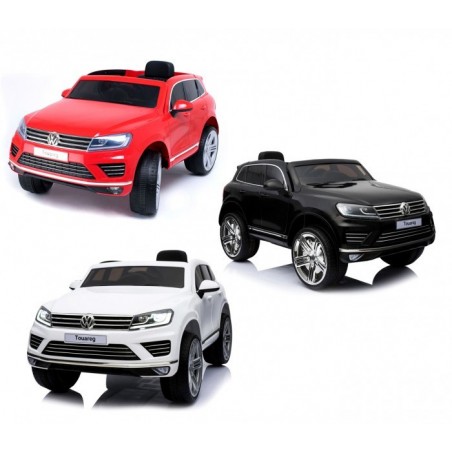 B81323 Voiture télécomandée enfant Suv VOLKSWAGEN Touareg siège cuir 12V lcd MP4