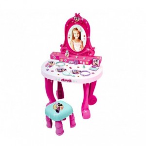  084441 Salon de beauté avec tabouret Disney Minnie vanity 12 accessoires 78cm