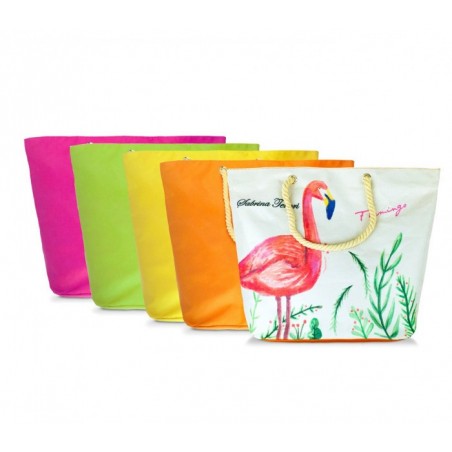 427124  sac de plage Sabrina Tenori Flamingo  avec double anse, plusieur coloris 427124  sac de plage Sabrina Tenori Flamingo  avec double anse, plusieur coloris