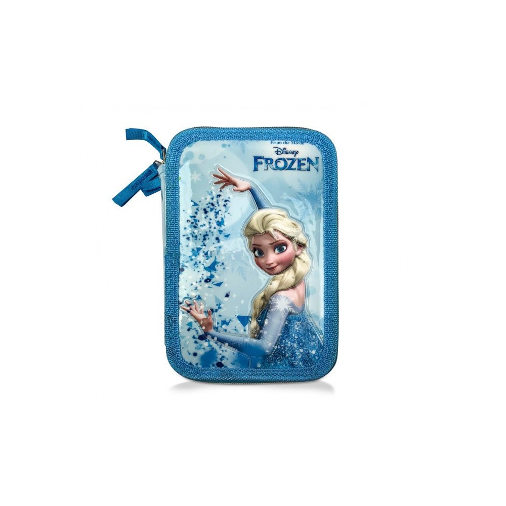 455593 Trousse 3 compartiments  inclue  43pcs Elsa reine des neiges 