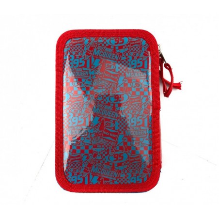 455463  Trousse 3 compartiments  inclue  43pcs CARS MCQUEEN Coloré