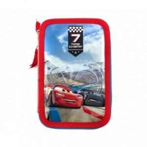 455463  Trousse 3 compartiments  inclue  43pcs CARS MCQUEEN Coloré