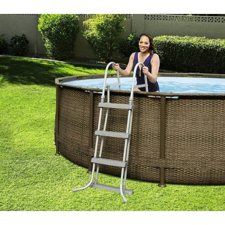 58330 Echelle Bestway pour piscines surélevées avec 3 marches 107 cm