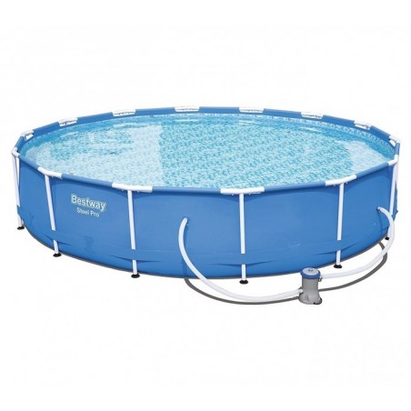 56595 Piscine Steel Pro Bestway avec bombe a filtre  diamètre 427 x 84 cm