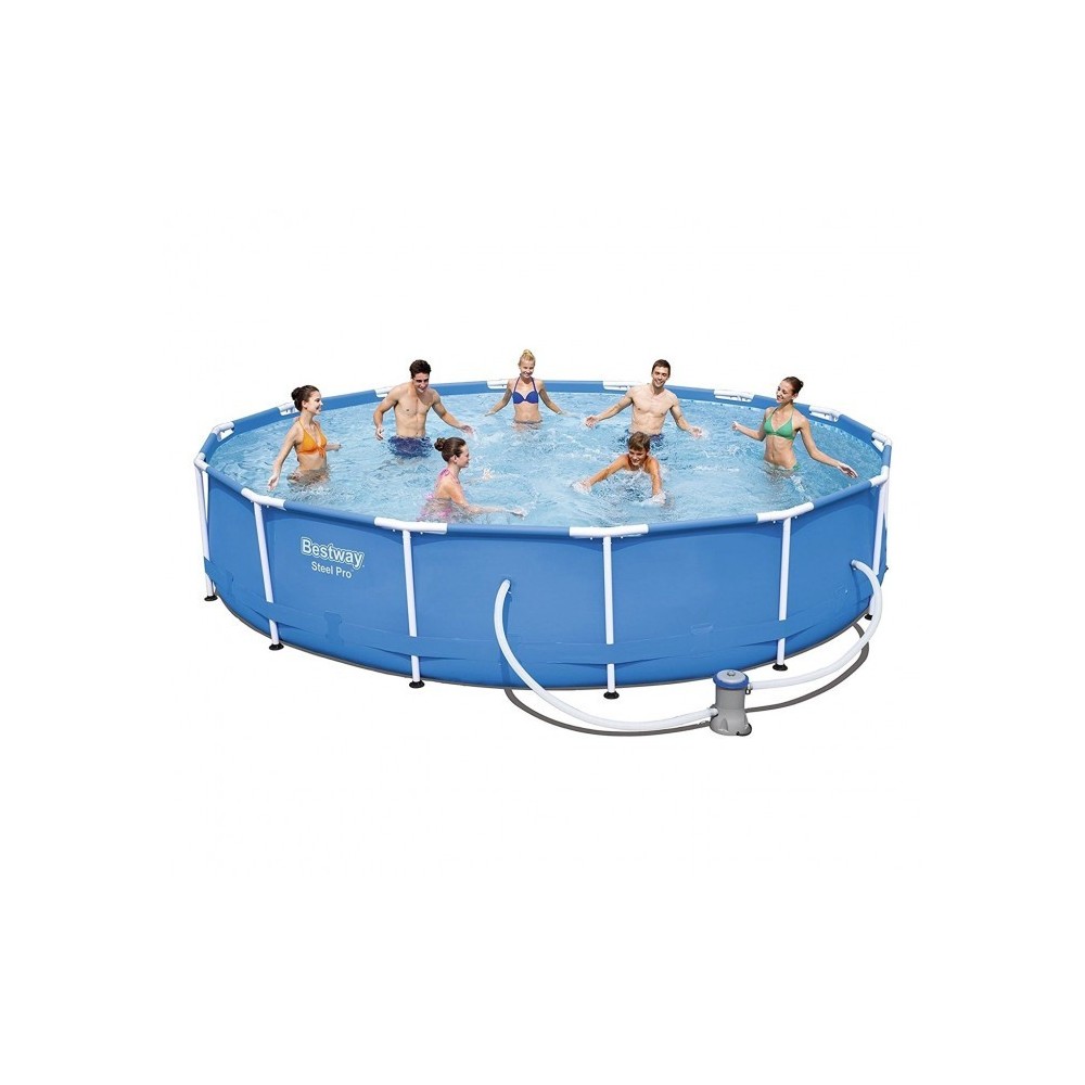 56595 Piscine Steel Pro Bestway avec bombe a filtre  diamètre 427 x 84 cm