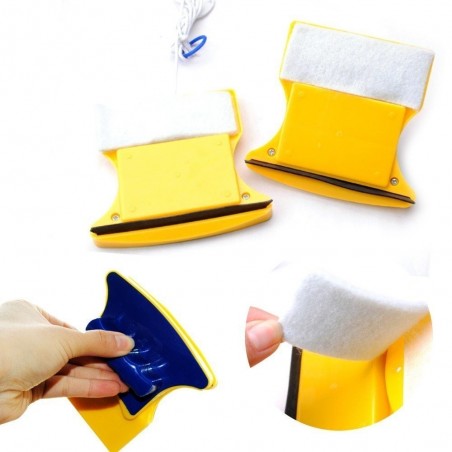 ÉPONGE DOUBLE FACE MAGNETIQUE, nettoie les fenêtres