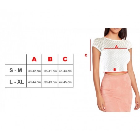 AC316 Top 3/4  dentelle pois brodés croisé du dos AC316 Top 3/4  dentelle pois brodés croisé du dos