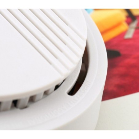 17330 Détecteur de fumée SMOKE ALARM rond automatique avec vis de fixation