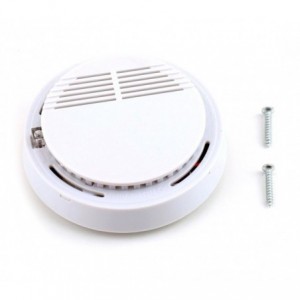 17330 Détecteur de fumée SMOKE ALARM rond automatique avec vis de fixation