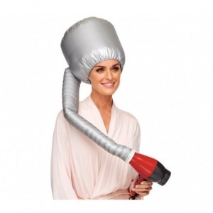 179832  Casque bonnet soufflant ajustable et pliable pour cheveux bouclé