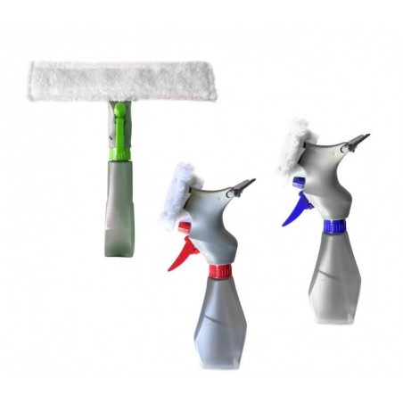 435618  Spray 3 en 1 de pulvérisation, raclette et chiffon Sèche et nettoie