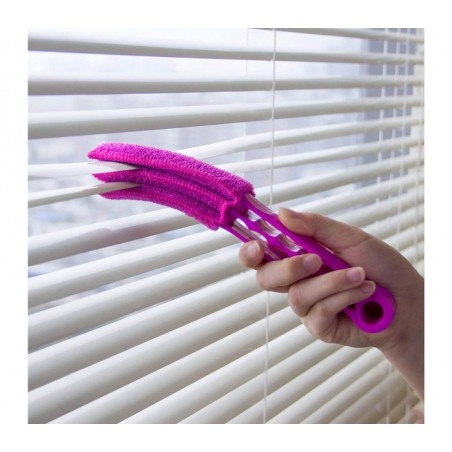 169116 Mini brosse en microfibre lavable avec 3 rabats pour stores vénitiens 169116 Mini brosse en microfibre lavable avec 3 rabats pour stores vénitiens