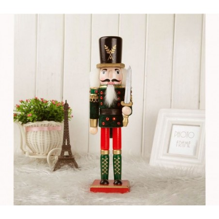 831010 Soldat décoratif TAMBOUR 30 cm en bois peint à la main