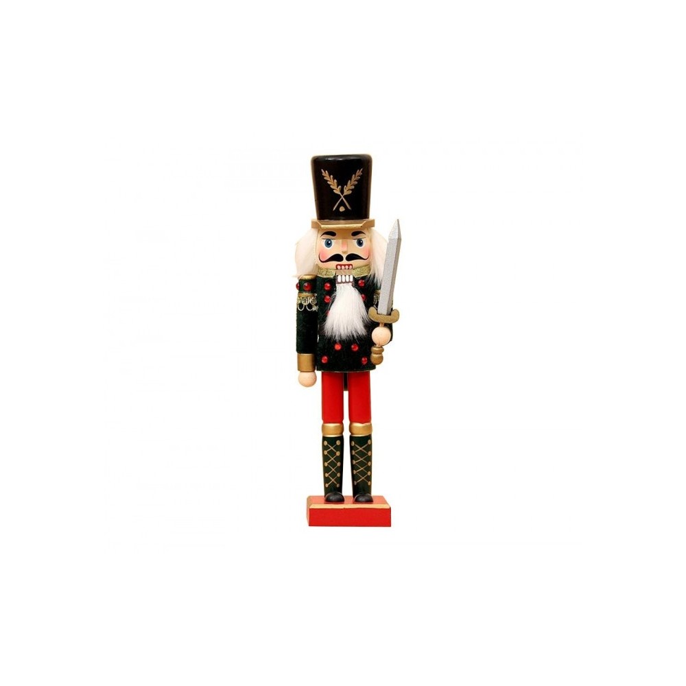 831010 Soldat décoratif TAMBOUR 30 cm en bois peint à la main