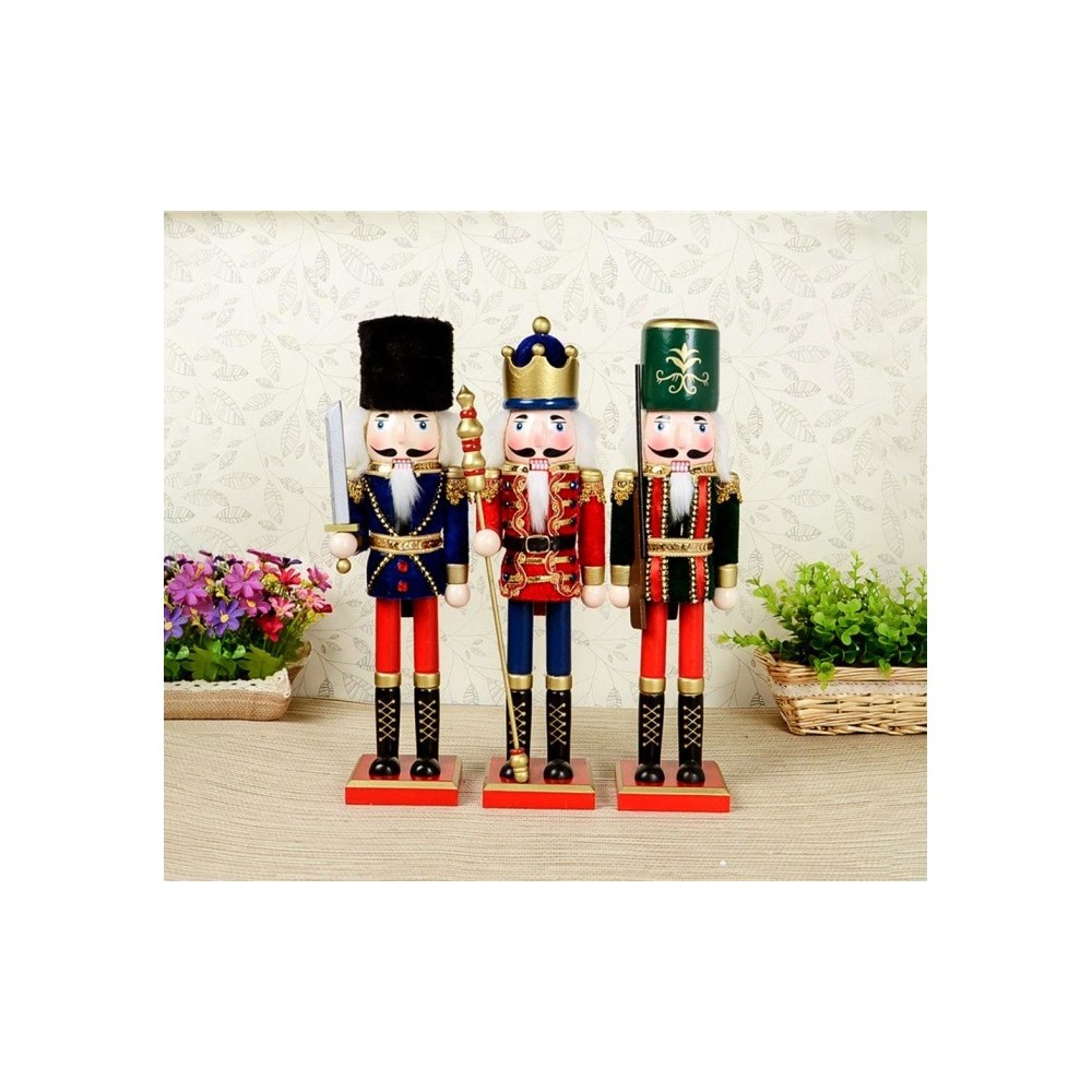 831041 Soldat décoratif  38 cm en bois peint à la main Rois differents modèles