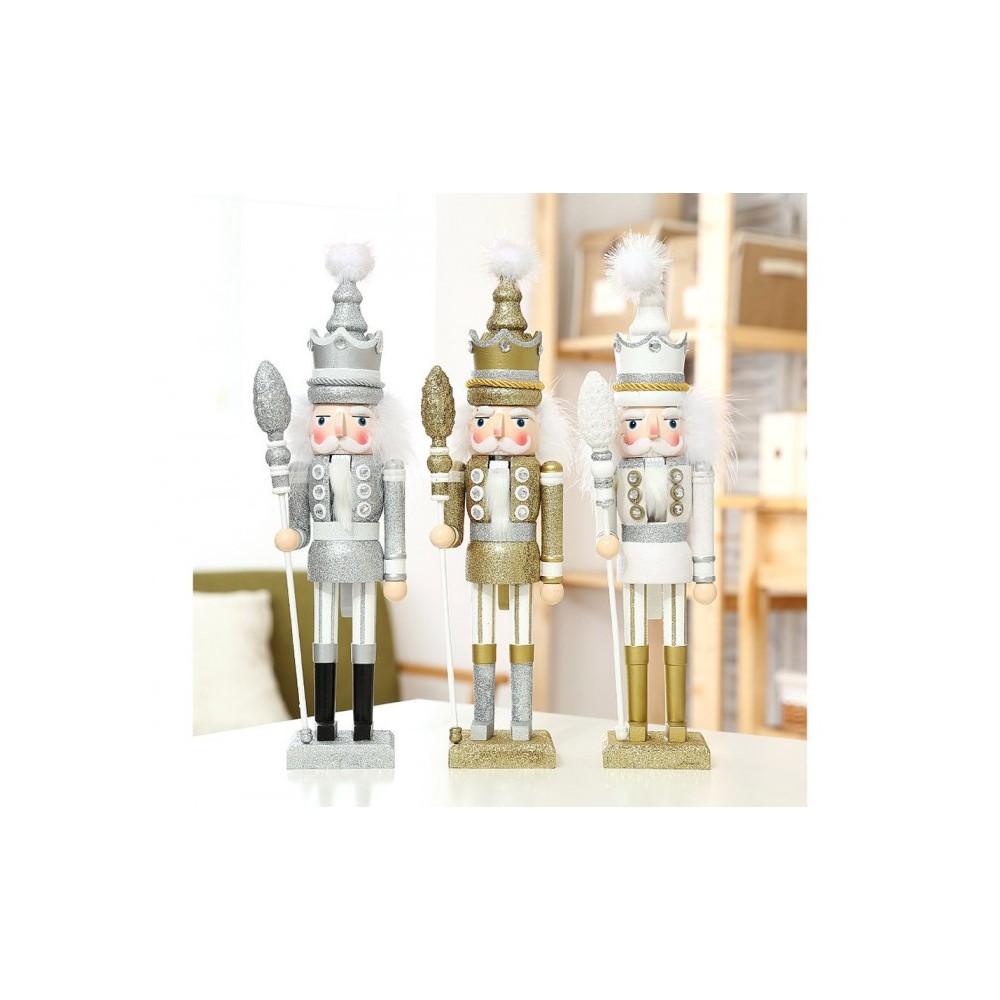 831034 Soldat décoratif  38 cm en bois peint à la main Rois differents modèles