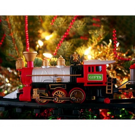 830082 Train de Noël à piles pour arbre de noël avec lumières et sons  75cm D