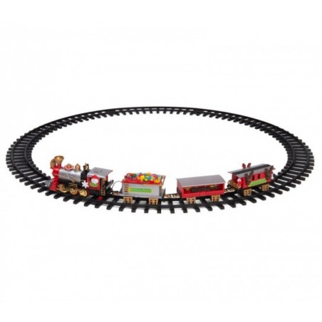 830082 Train de Noël à piles pour arbre de noël avec lumières et sons  75cm D