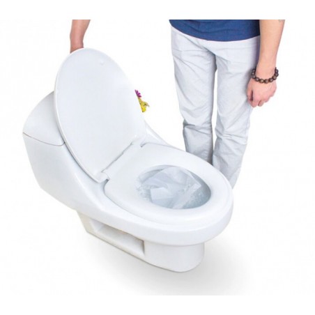 055991 Lot de 10 couvre-sièges WC en papier jetables dans les toilettes DOLLY