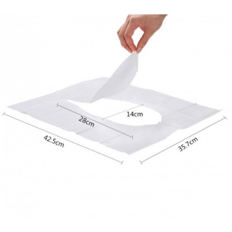 055991 Lot de 10 couvre-sièges WC en papier jetables dans les toilettes DOLLY