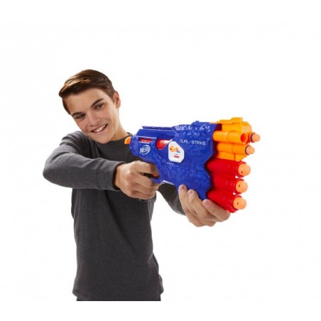 945459 NERF GUN Dual Strike 3x3x avec sélecteur de cartouches grand/petit Hasbro