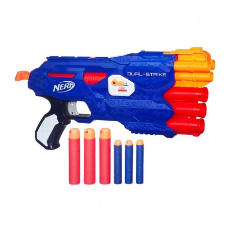 945459 NERF GUN Dual Strike 3x3x avec sélecteur de cartouches grand/petit Hasbro