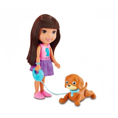  072587 La poupée Dora TRAIN & PLAY parle et chante avec son chien  FISHER PRICE