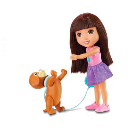  072587 La poupée Dora TRAIN & PLAY parle et chante avec son chien  FISHER PRICE