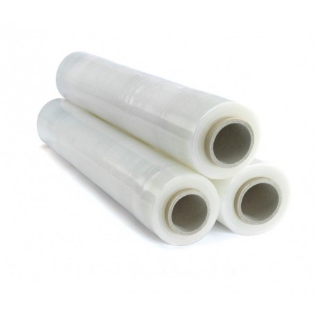 Film plastique étirable manuel transparent 23 mm film 2.4 kg 500 mm