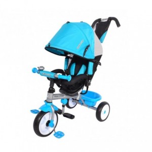 B37312 HANDY GO Tricycle à pousser avec pédales, protections et capote Rose/Bleu 2