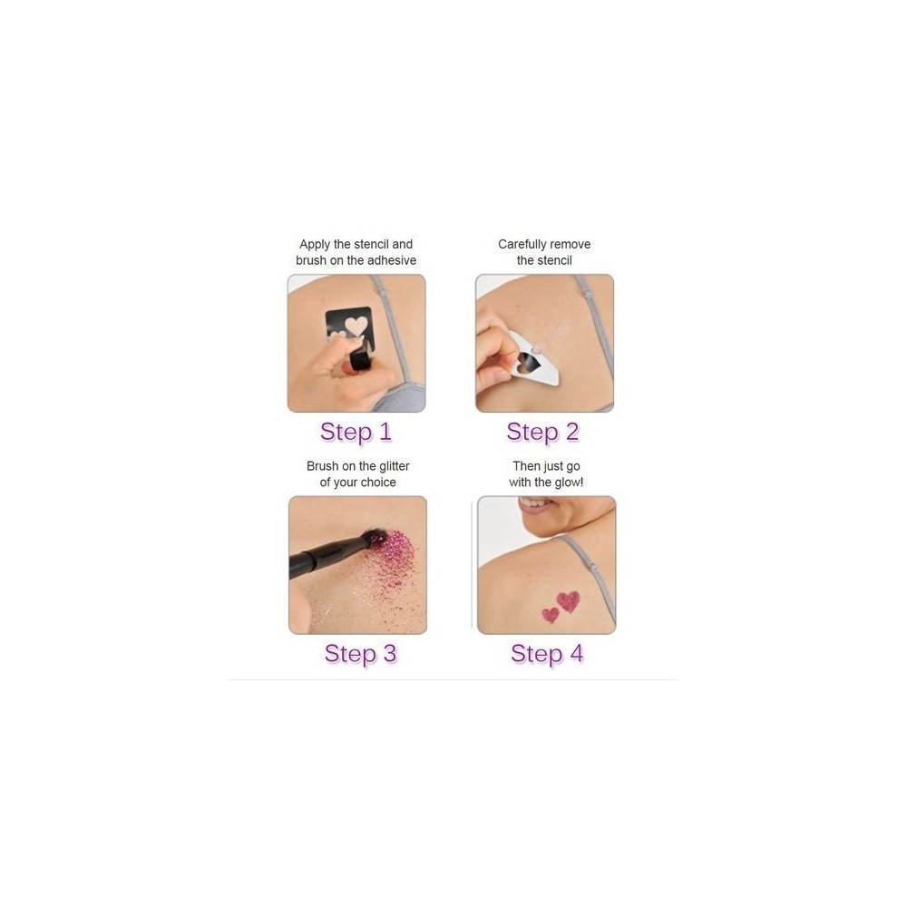 Glitter Shimmer tatouage  temporaire scintillant paillettes tatouage temporaire