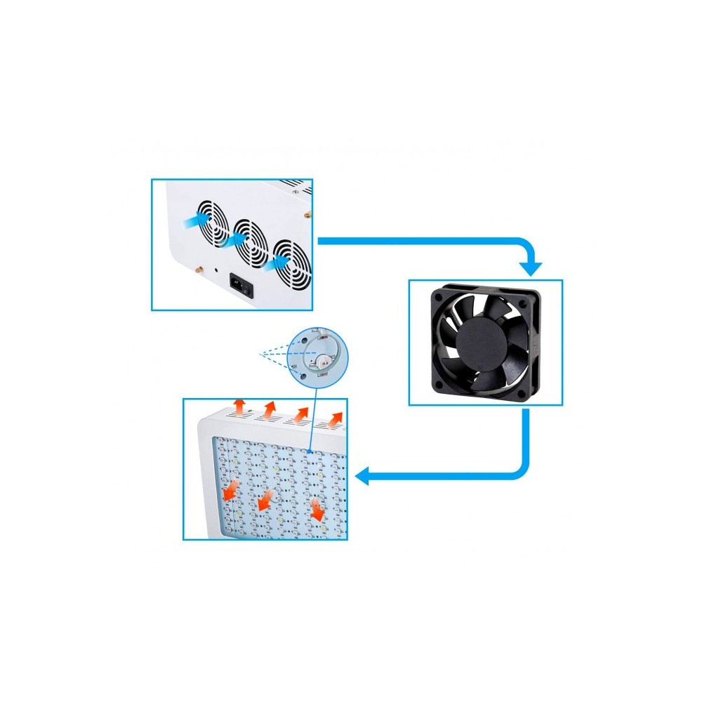 14918 lampe Led 2000W culture en intérieur pour serre 200LEDS de 10W  et crochet