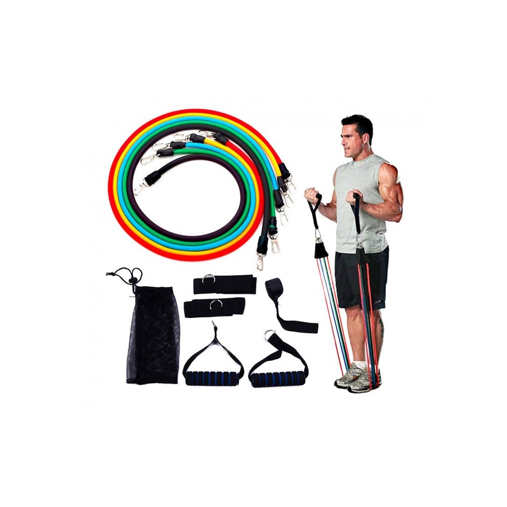 Ensemble de bandes élastiques et tendeurs pour entrainement et réhabilitation