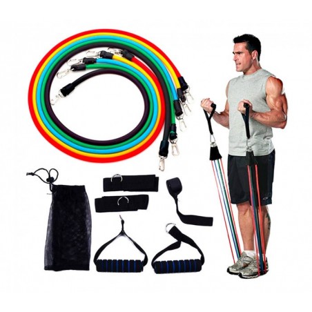 Ensemble de bandes élastiques et tendeurs pour entrainement et réhabilitation