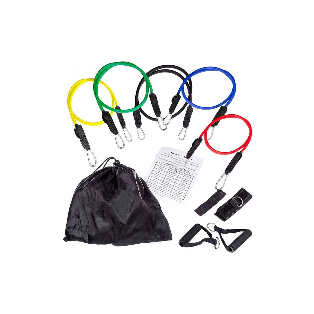 Ensemble de bandes élastiques et tendeurs pour entrainement et réhabilitation