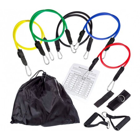 Ensemble de bandes élastiques et tendeurs pour entrainement et réhabilitation