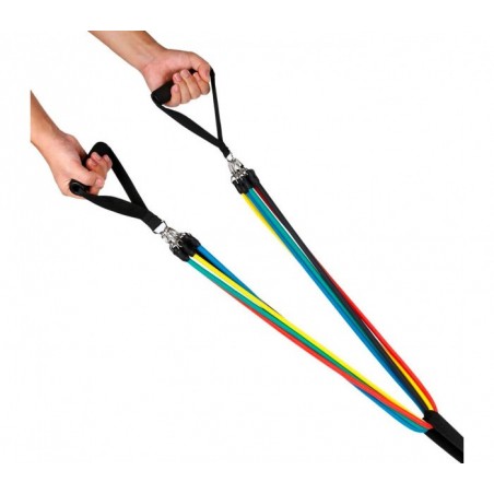 Ensemble de bandes élastiques et tendeurs pour entrainement et réhabilitation